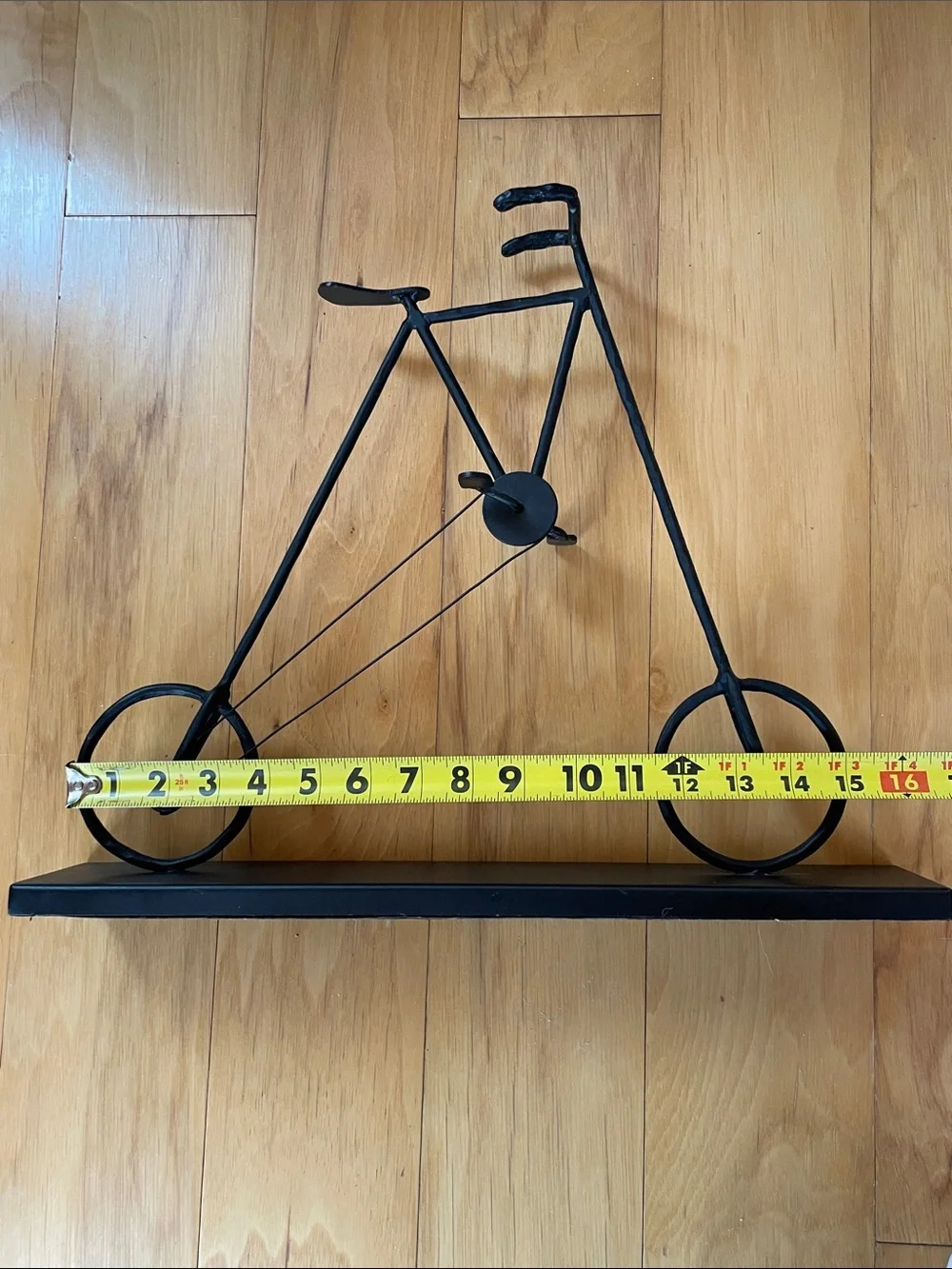 Black Metal Big Wheel Bicycle Decorative Art Accent Sculpture